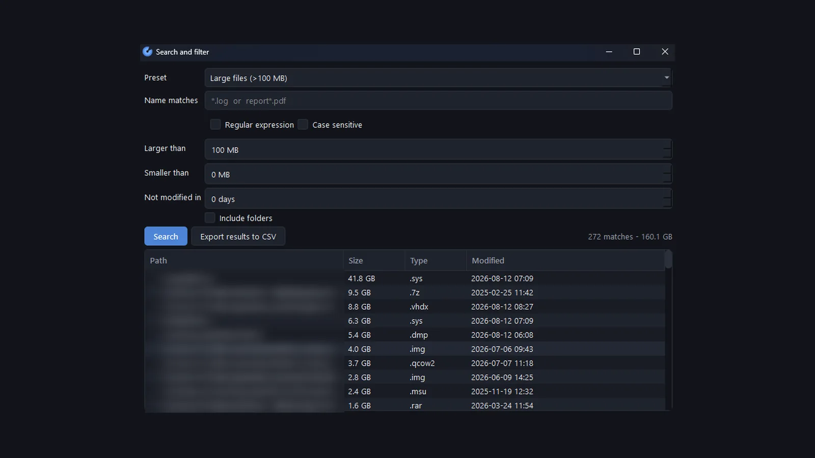 DiskScope: Search