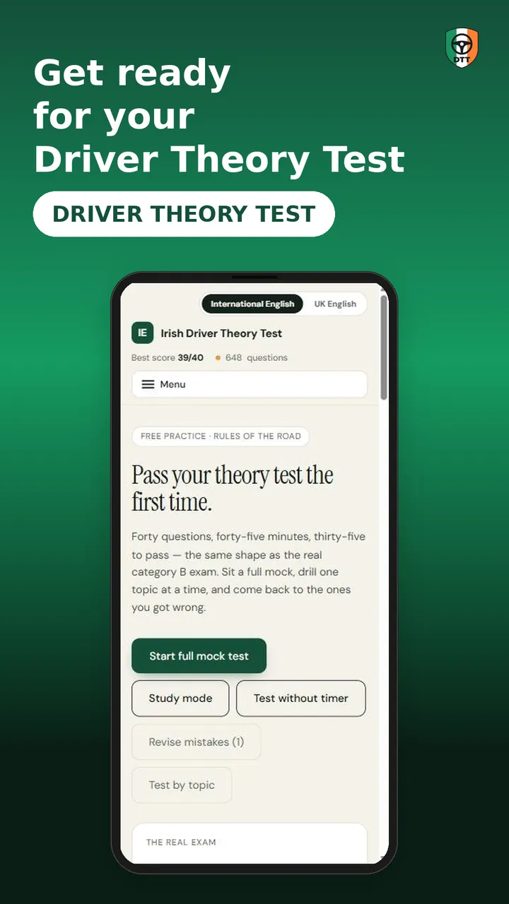 Irish Driver Theory Test: Home